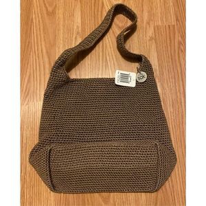 The SAK CLASSICS Taupe Crochet Shoulder Bag Purse NWT